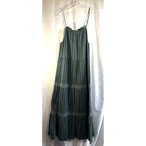 WORLD MARKET Green Maxi Boho Dress Size S/M